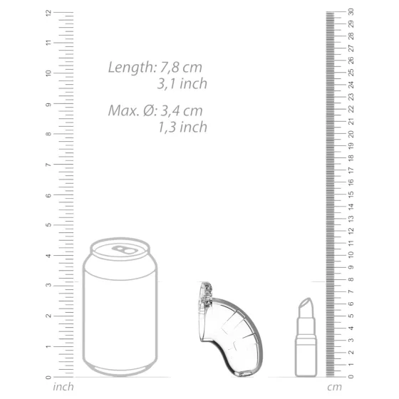 ManCage - Model 13 klietka na penis (priehľadná) - 6,5 cm