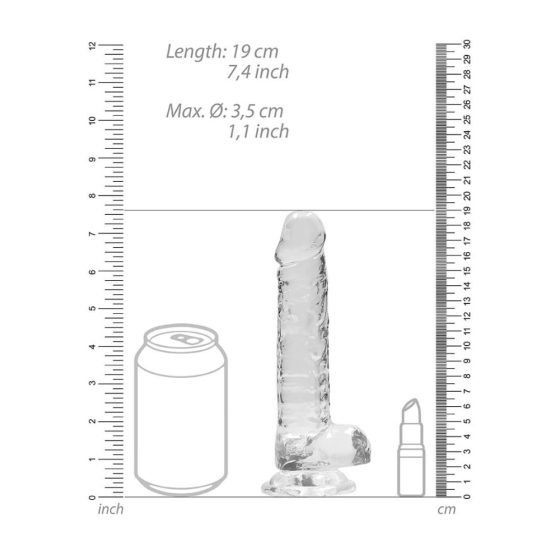 REALROCK - priesvitné realistické dildo - vodočisté (17cm)