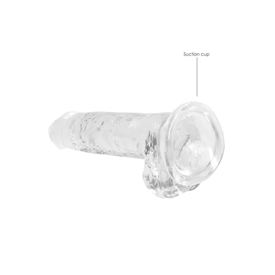 RealRock - realistický dildo - priehľadný - 17 cm