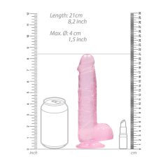REALROCK - priesvitné realistické dildo - ružové (19cm)