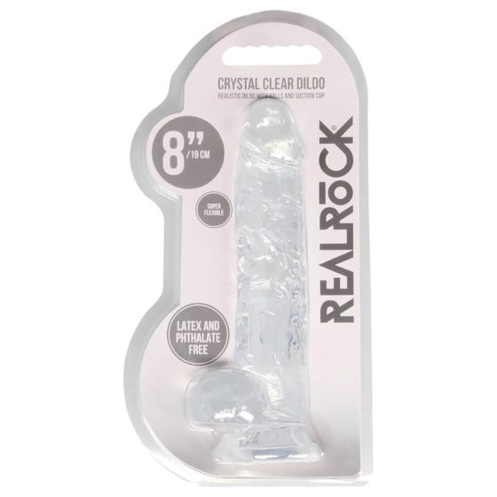 REALROCK - priesvitné realistické dildo - vodočisté (19cm)