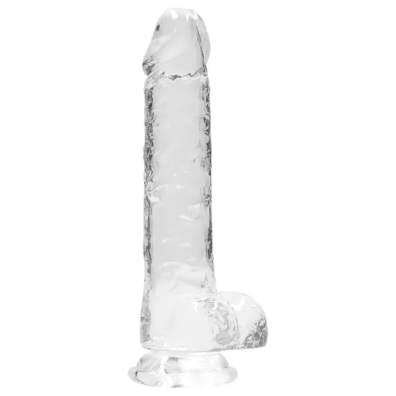 RealRock - realistický dildo - priehľadný - 19 cm