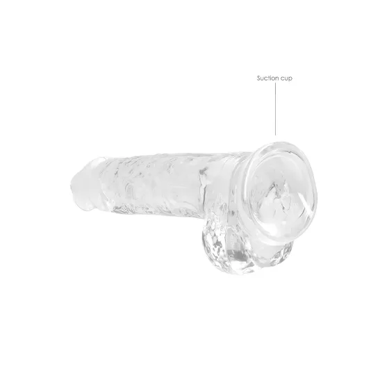 RealRock - realistický dildo - priehľadný - 19 cm