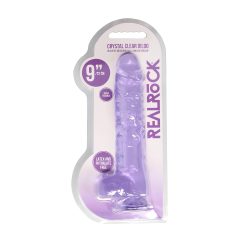   REALROCK - priehľadné realistické dildo - fialové (22 cm)
