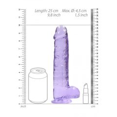 REALROCK - priesvitné realistické dildo - fialové (22cm)