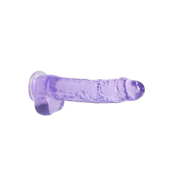 RealRock - realistický dildo - priesvitný fialový - 22 cm