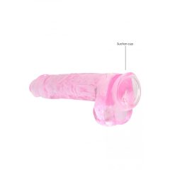 REALROCK - priesvitné realistické dildo - ružové (22cm)