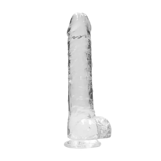 RealRock - realistický dildó - priehľadný - 22 cm