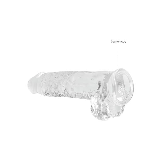 REALROCK - priehľadný realistický dildo - priehľadný (22 cm)
