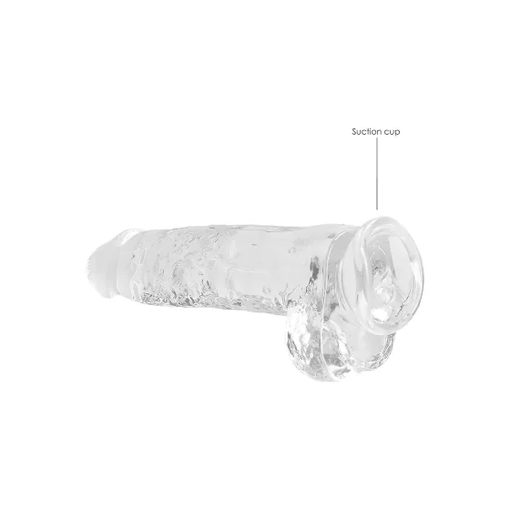 RealRock - realistický dildó - priehľadný - 22 cm
