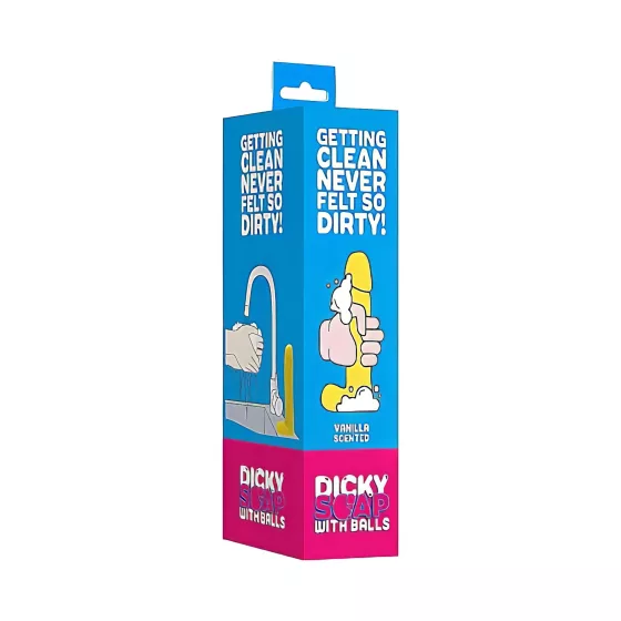 Dicky - erotické mydlo penis s semenníkmi - vanilka 210g