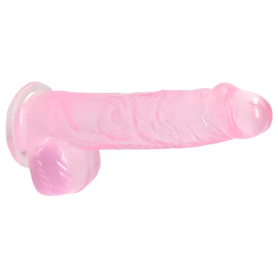 RealRock - realistické dildo - priesvitné ružové - 15 cm
