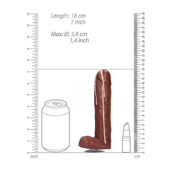 Dicky Cum - penis mydlo s mieškami - hnedé (250g)