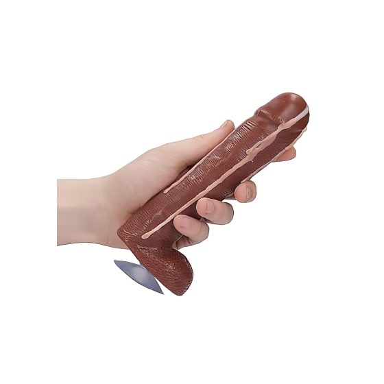 Dicky Cum - penis mydlo s mieškami - hnedé (250g)