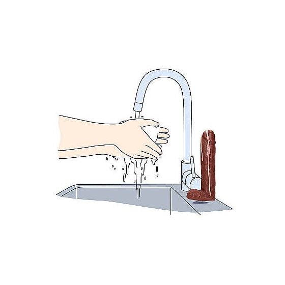 Dicky Cum - penisové mydlo so semenníkmi - hnedé (250g)
