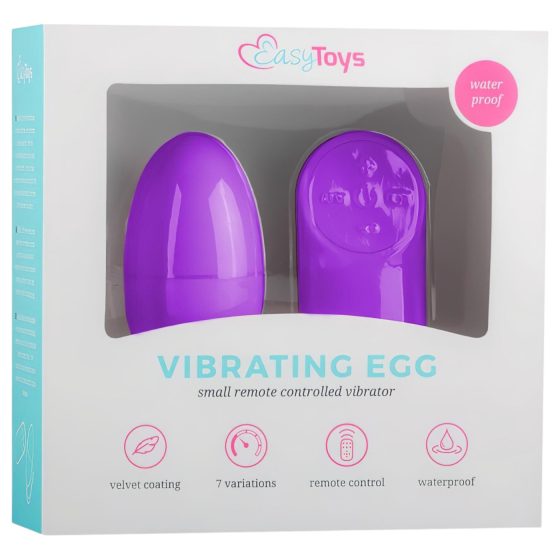 Easytoys - vibračné vajíčko s diaľkovým ovládaním - 7 režimov - fialové