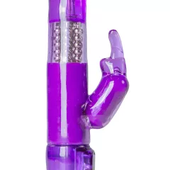   Easytoys - vibrátor s rotujúcimi guličkami a stimulátorom klitorisu - fialový