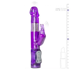   Easytoys - vibrátor s rotujúcimi guličkami a stimulátorom klitorisu - fialový