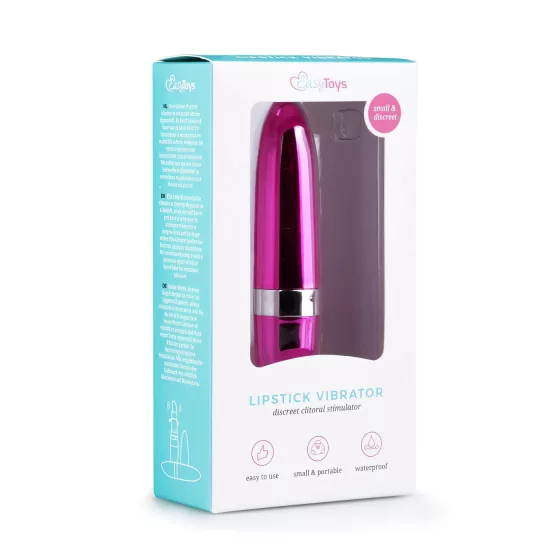 Easytoys - vibrátor v tvare rúžu - vodeodolný - ružový