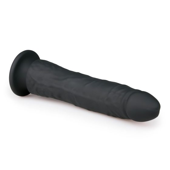 Easytoys - prísavkový 100% silikónový dildo (21 cm) - čierny