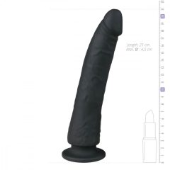   Easytoys Suction Cup Dildo - 100%-né silikónové dildo s prísavkou (21cm) - čierne