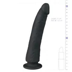   Easytoys - realistický dildó s prísavkou - silikón - 21 cm - čierny