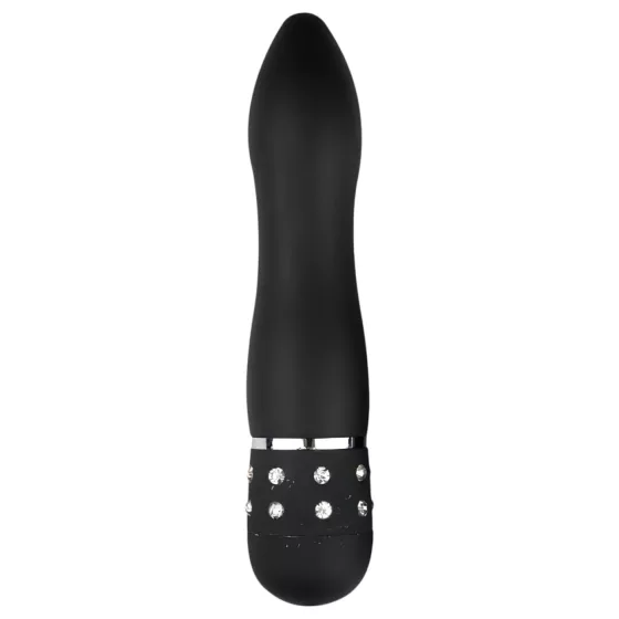 Easytoys - mini vibrátor s diamantovým dizajnom - čierny