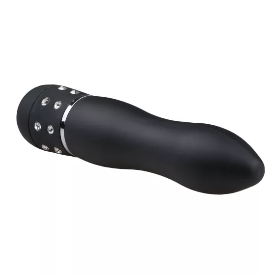 Easytoys - mini vibrátor s diamantovým dizajnom - čierny