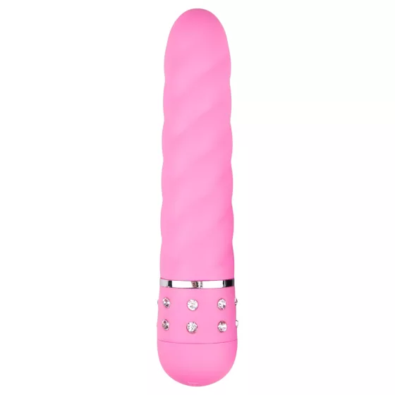 Easytoys Diamond - vibrátor so špirálovým dizajnom - ružový