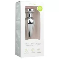   Easytoys - análny kolík s ružovým kameňom - kovový strieborný 3,5 cm