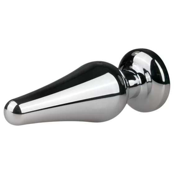 Easytoys - análny kolík s ružovým kameňom - kovový strieborný 3,5 cm