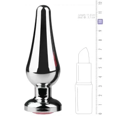   Easytoys - análny kolík s ružovým kameňom - kovový strieborný 3,5 cm