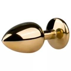   Easytoys - análny kolík s fialovým kamienkom - kovový zlatý 2,5 cm