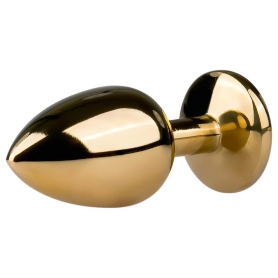 Easytoys - análny kolík s fialovým kamienkom - kovový zlatý 2,5 cm