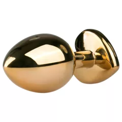   Easytoys - análny kovový plug so zirkónom - zlatý/pink - 3 cm