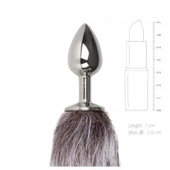   Easytoys Fox NO5 - kovový análny kolík s líščím chvostom (strieborný-strieborný)