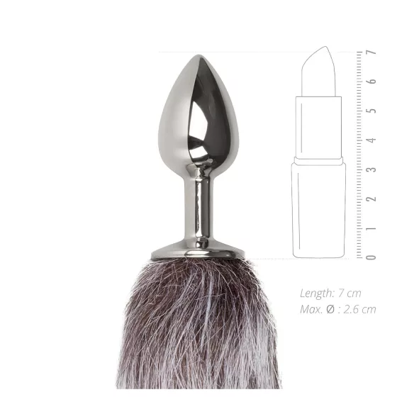 Easytoys - kovový análny kolík s líščím chvostom - strieborný