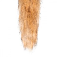   Easytoys Fox NO1 - kovové análne dildo s chvostíkom líšky (strieborno-červené)