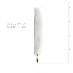   Easytoys Fox NO13 - kovový análny kolík s líščím chvostom - zlatý/biely