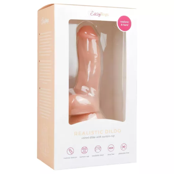 Easytoys - realistické dildó s prísavkou a semenníkmi - 15 cm - telová farba