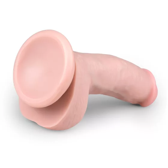 Easytoys - realistické dildó s prísavkou a semenníkmi - 15 cm - telová farba