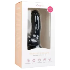   Easytoys - realistický dildó s prísavkou a semenníkmi - čierny 15 cm