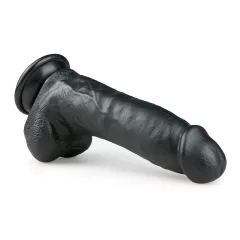   Easytoys - realistický dildo s prísavkou a semenníkmi - čierny 20 cm