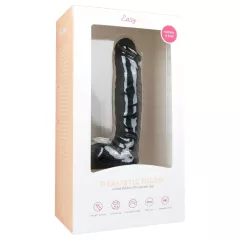   Easytoys - dildo s prísavkou a semenníkmi - čierny 22,5 cm