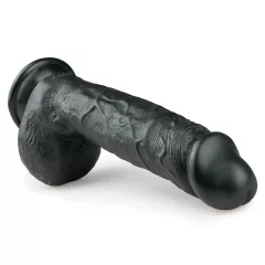   Easytoys - dildo s prísavkou a semenníkmi - čierny 22,5 cm