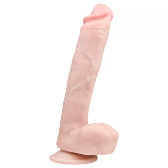 Easytoys - realistický dildó s prísavkou a semenníkmi - 26,5 cm - telová farba