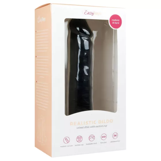 Easytoys - realistický dildo s prísavkou - čierny - 20,5 cm