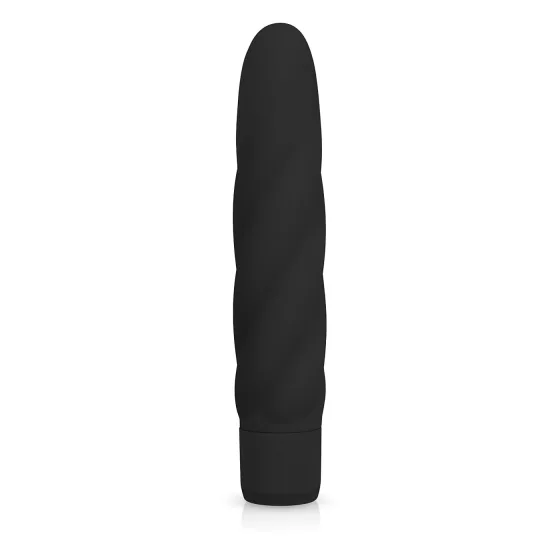 Easytoys - vibrátor tyčový s krúteným dizajnom - silikón - čierny