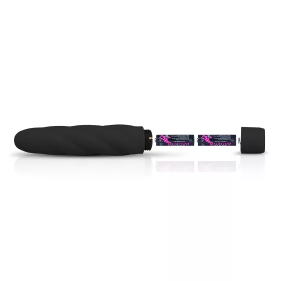 Easytoys - vibrátor tyčový s krúteným dizajnom - silikón - čierny