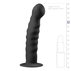   Easytoys - análne dildo s prísavkou - rebrované - čierne 14 cm